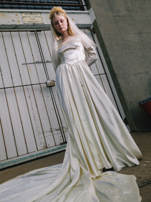 1940s Liquid Satin and Lace Dress  Fruitful Bridal