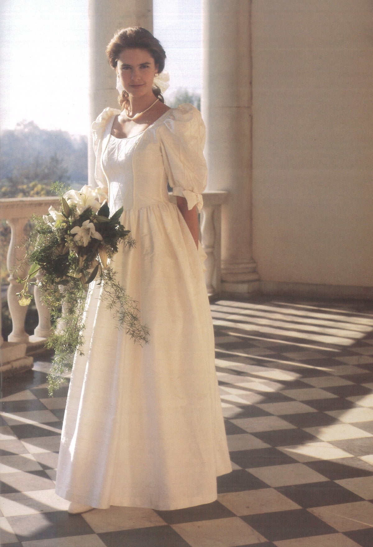 1992 Laura Ashley Lace and Bow Detail Dress