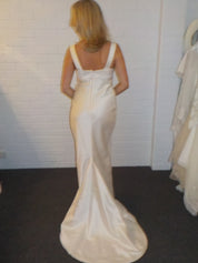 1990s Satin Pleated Bust Column Dress
