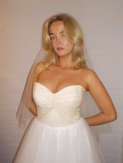 1990s Strapless Tulle Skirt Ballgown