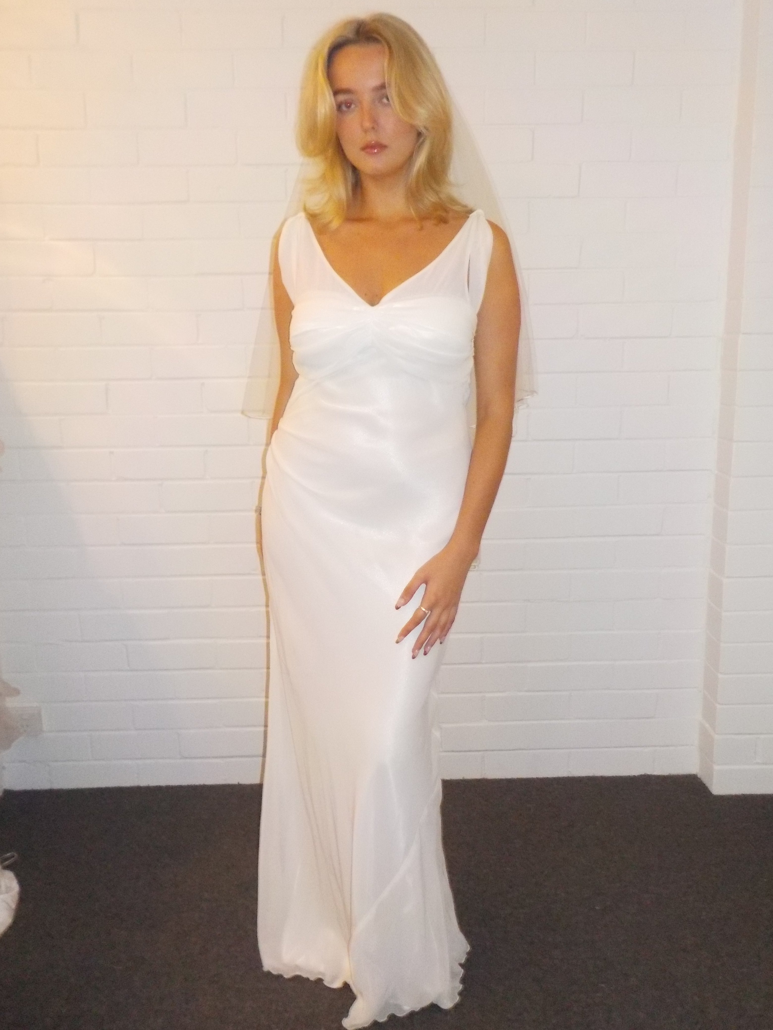 1990s Pleated Bust Dress