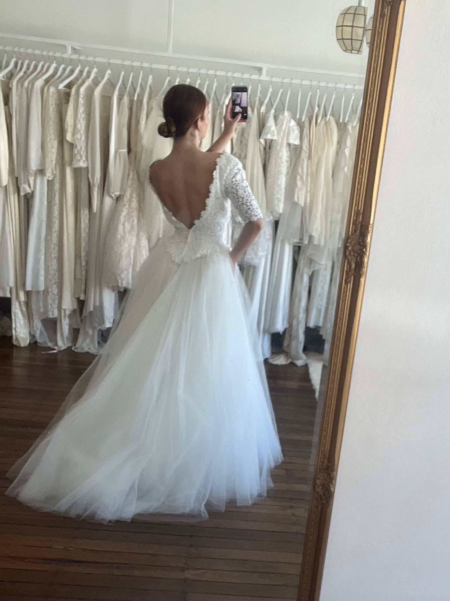 90s Lace Bodice Tulle Skirt Ballgown