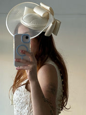 90s Raw Silk and Crinoline Fascinator