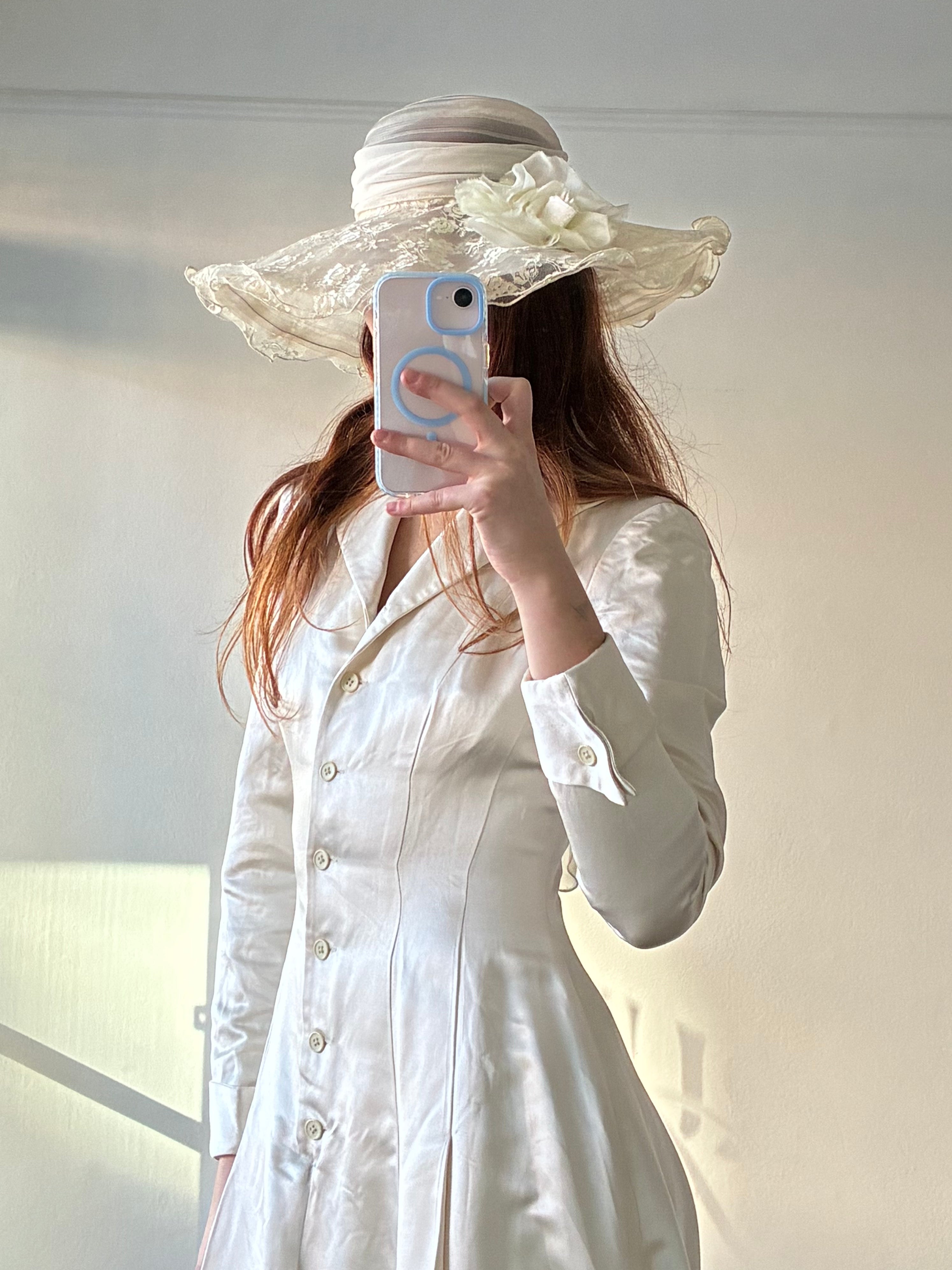 70s Franke Stuart Lace and Chiffon Sunhat