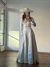 90s Duchess Satin and Still Widebrim Veil Hat