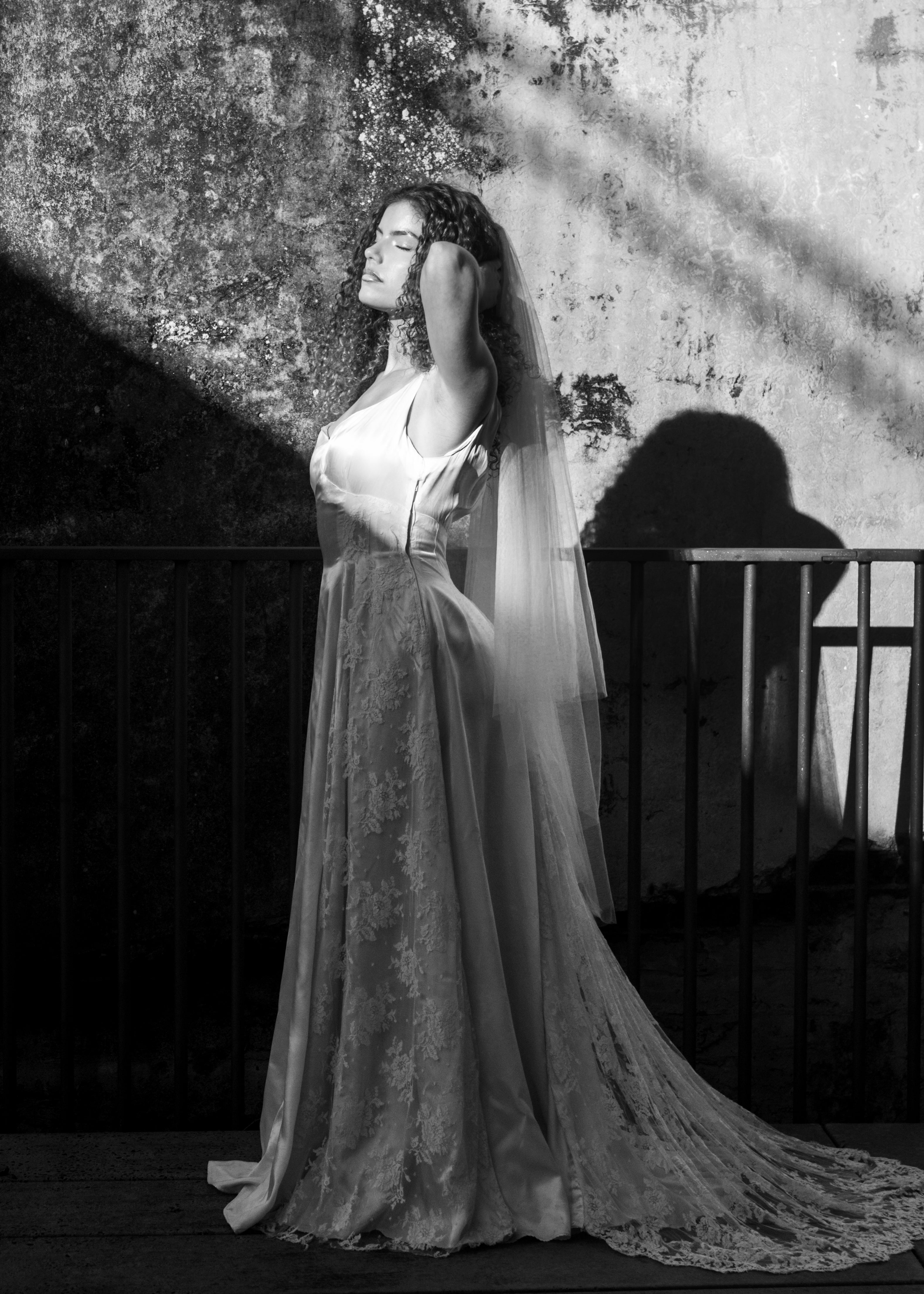 30s Silk and Lace Empire Dress