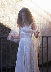 30s Silk and Lace Empire Dress