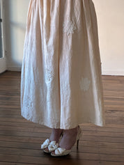 90s Raw Silk Drop Waist Sailor Collar Dress