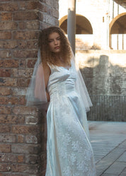 30s Silk and Lace Empire Dress