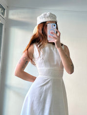 60s Venetian Lace Silk Organza Bow Beret