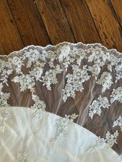 90s Tiered Embroidered Lace Fit and Flare Dress