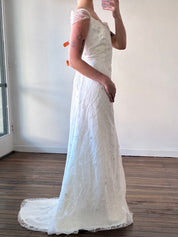 2000s Cap Sleeve Empire Embroidered Dress