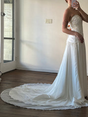 1998 Maggie Sottero Strapless Drop Waist Dress