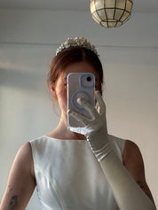 90s Ceramic Rose and Orange Blossom Tiara