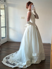 90s Vera Wang Inspired Bateau Drop Waist Ballgown
