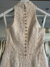 1992 Corded Lace Halter Column Dress