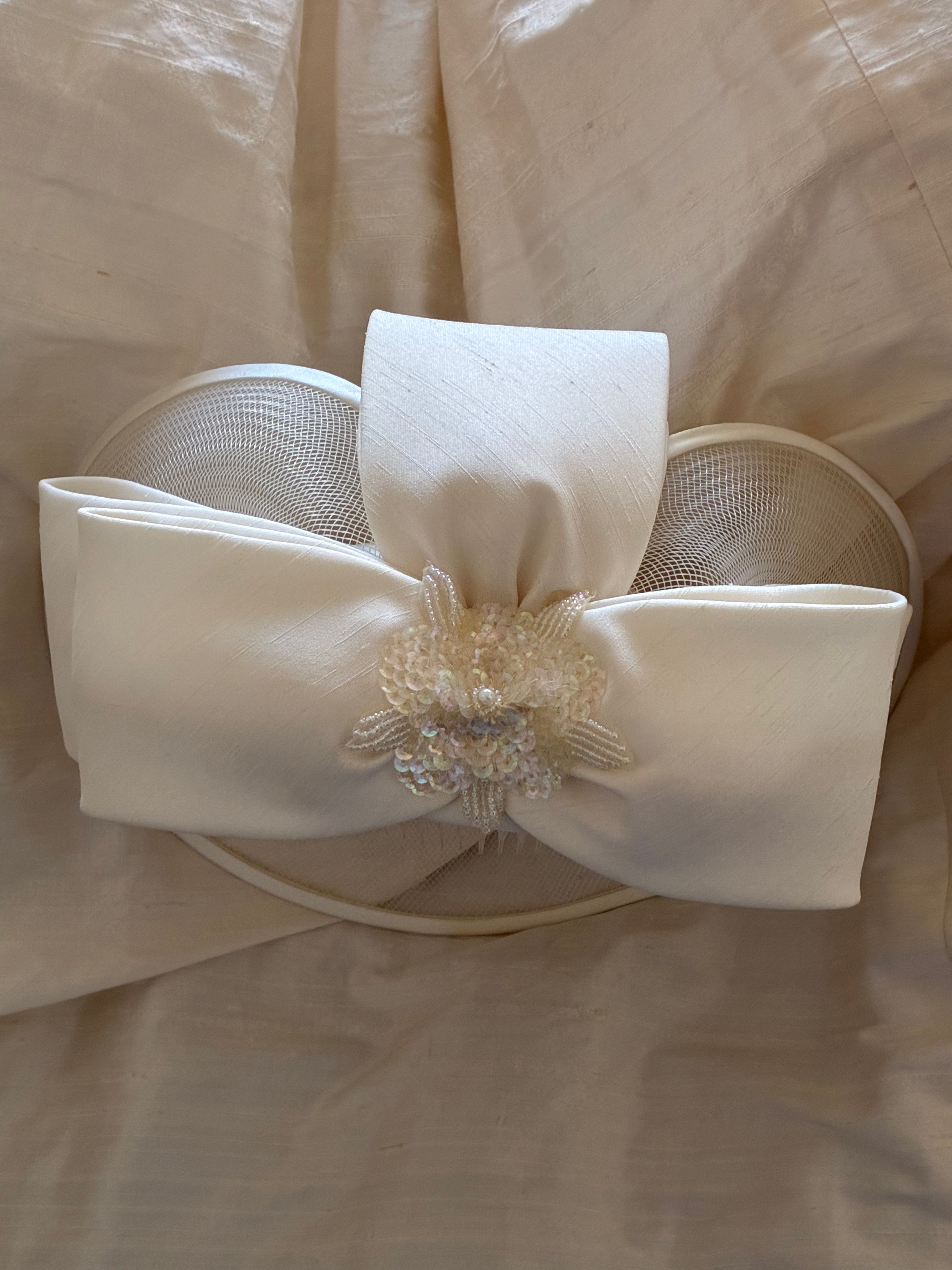 90s Raw Silk and Crinoline Fascinator