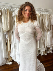 40s Lace Ruffle Detail Dress