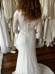 40s Lace Ruffle Detail Dress