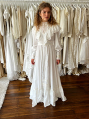 70s Gunne Sax Victorian Cotton and Lace Dress