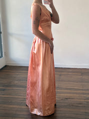 60s Coral Peach Drop Waist Dress