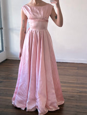 50s Bubblegum Pink Boat Neck Dress
