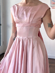 50s Bubblegum Pink Boat Neck Dress