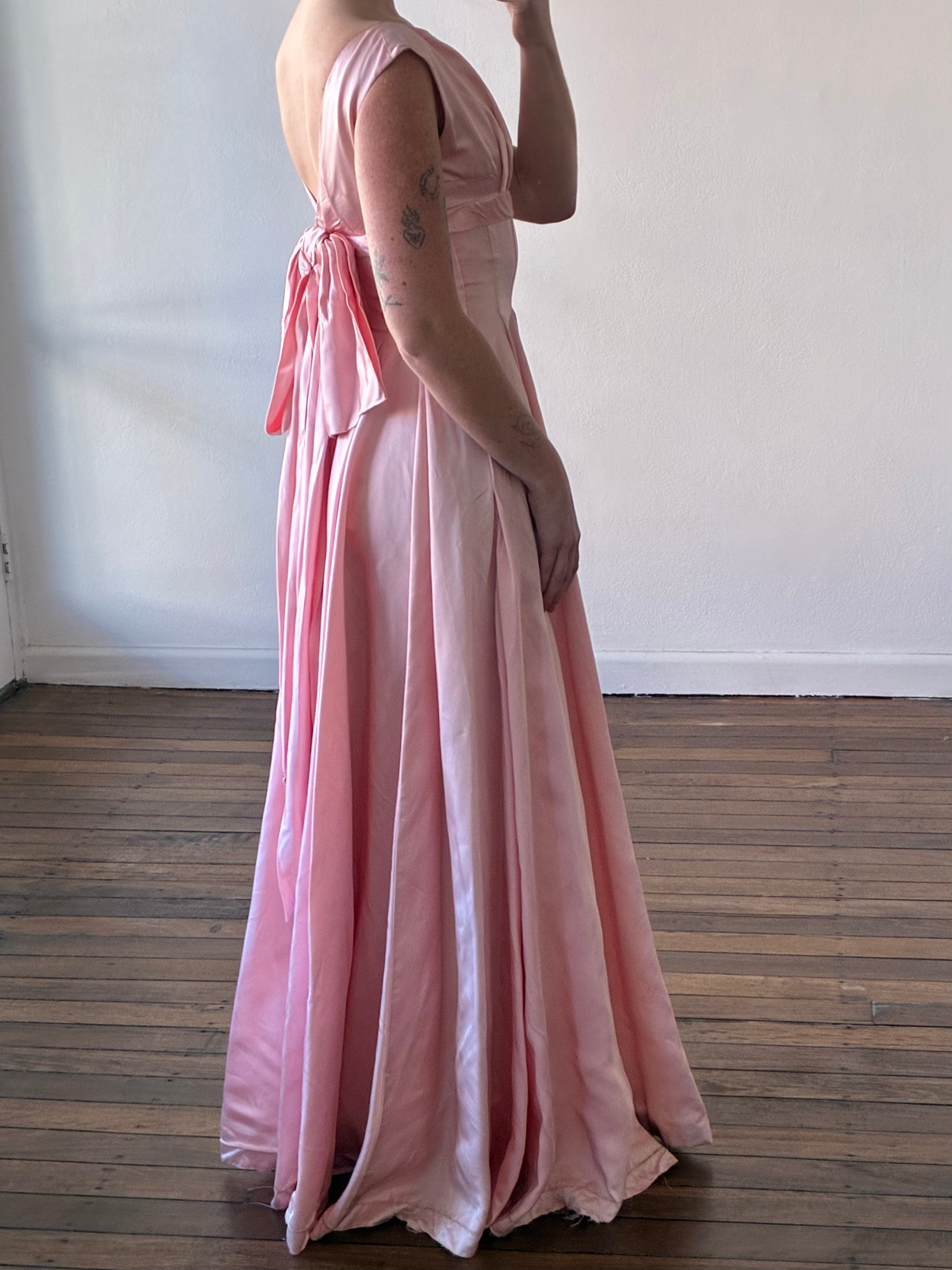 50s Bubblegum Pink Boat Neck Dress