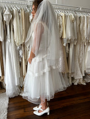 60s Tiered Guipure Lace Mini Dress