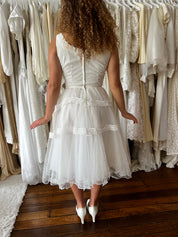 60s Tiered Guipure Lace Mini Dress