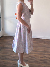 60s Lilac Bow Detail A-line Mini