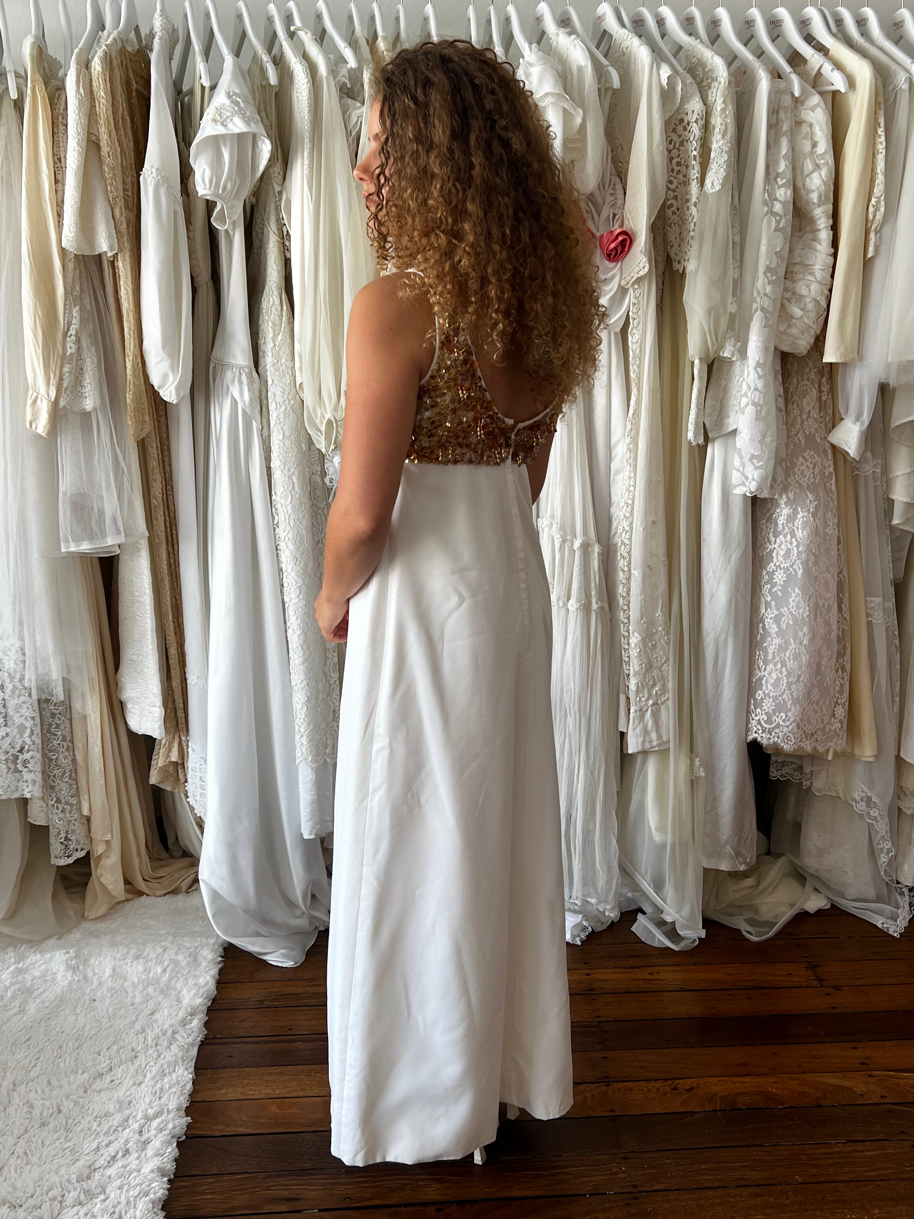 60s Beaded Bust Bodycon Dress