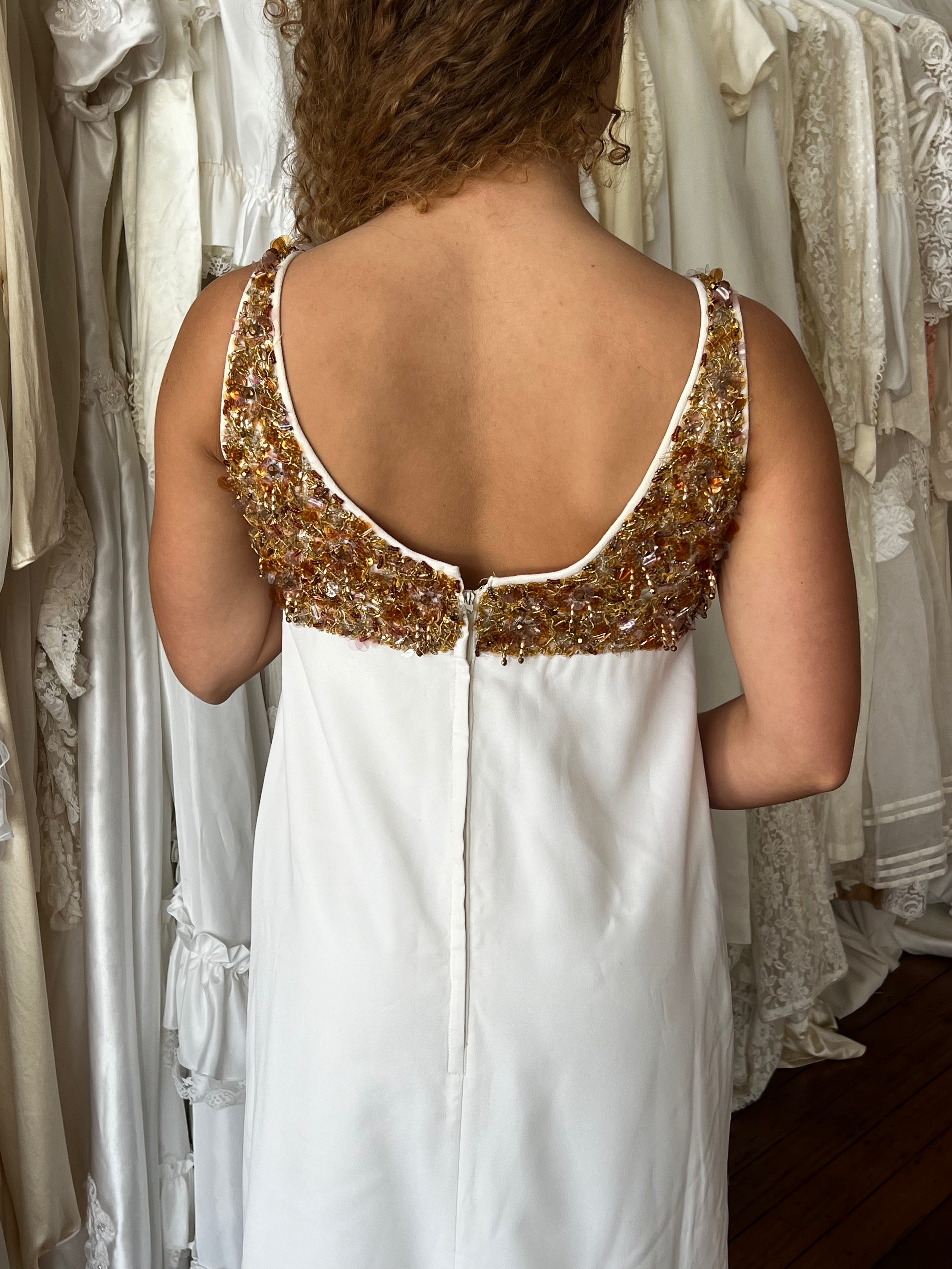 60s Beaded Bust Bodycon Dress