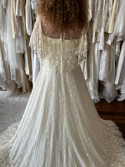 70s Cream Embroidered Prairie Dress