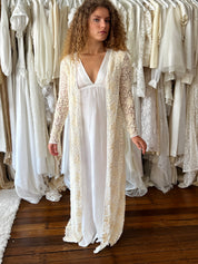 40s Embroidered Silk Net Long Sleeve Jacket