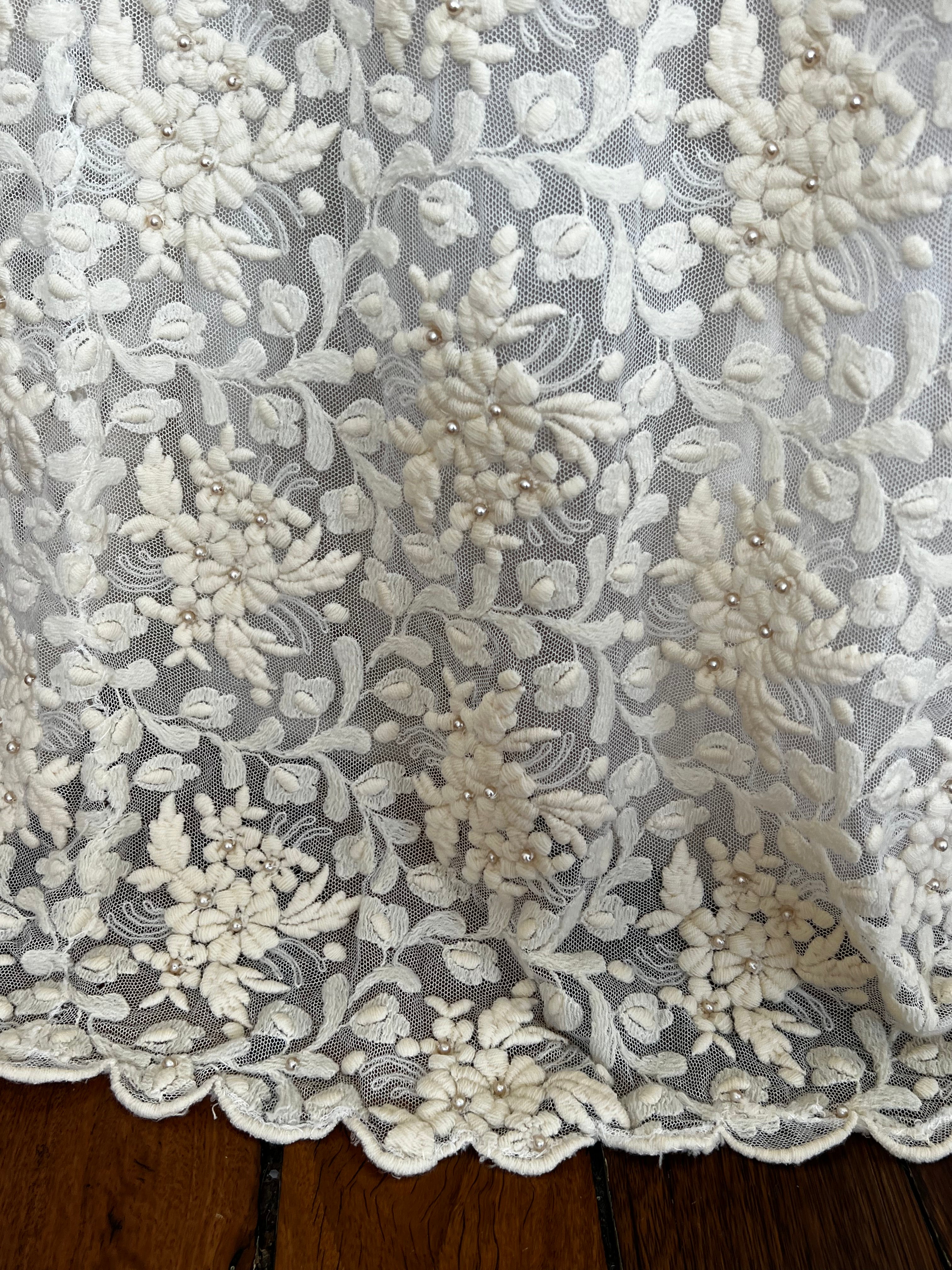 40s Embroidered Silk Net Long Sleeve Jacket