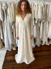 40s Embroidered Silk Net Long Sleeve Jacket