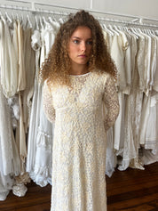 40s Embroidered Silk Net Long Sleeve Jacket