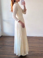 70s Crochet A-line Dress