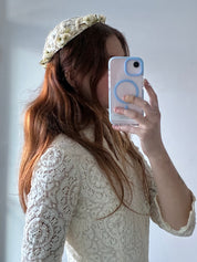 40s Chantilly Lace Flower Detail Juliet Cap