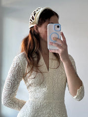 30s Candlelight Satin Juliet Cap Cual