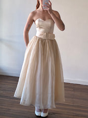90s Silk Corset, Skirt and Belt Set