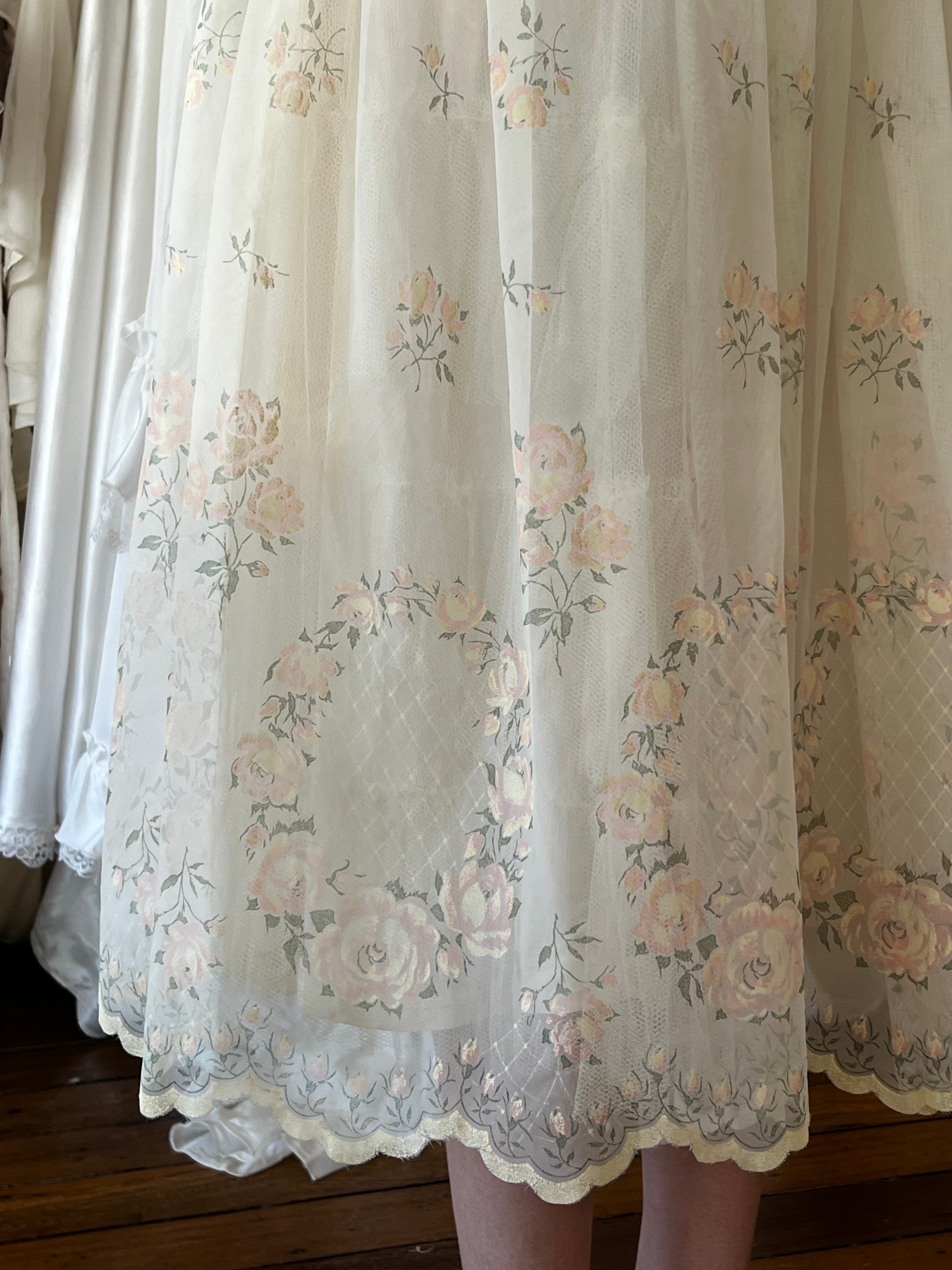 40s Strapless Tea Length Dress