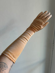 50s Burnt Orange Satin Finish Elbow Gloves