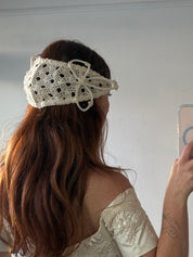 40s Crochet Lace Bow Detail Juliet Cap