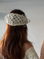 40s Crochet Lace Bow Detail Juliet Cap