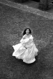 80s Lace and Ruffle Detail Ballgown