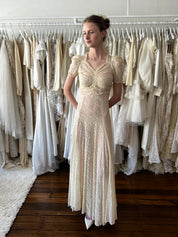 1924 Golden Lace Dress