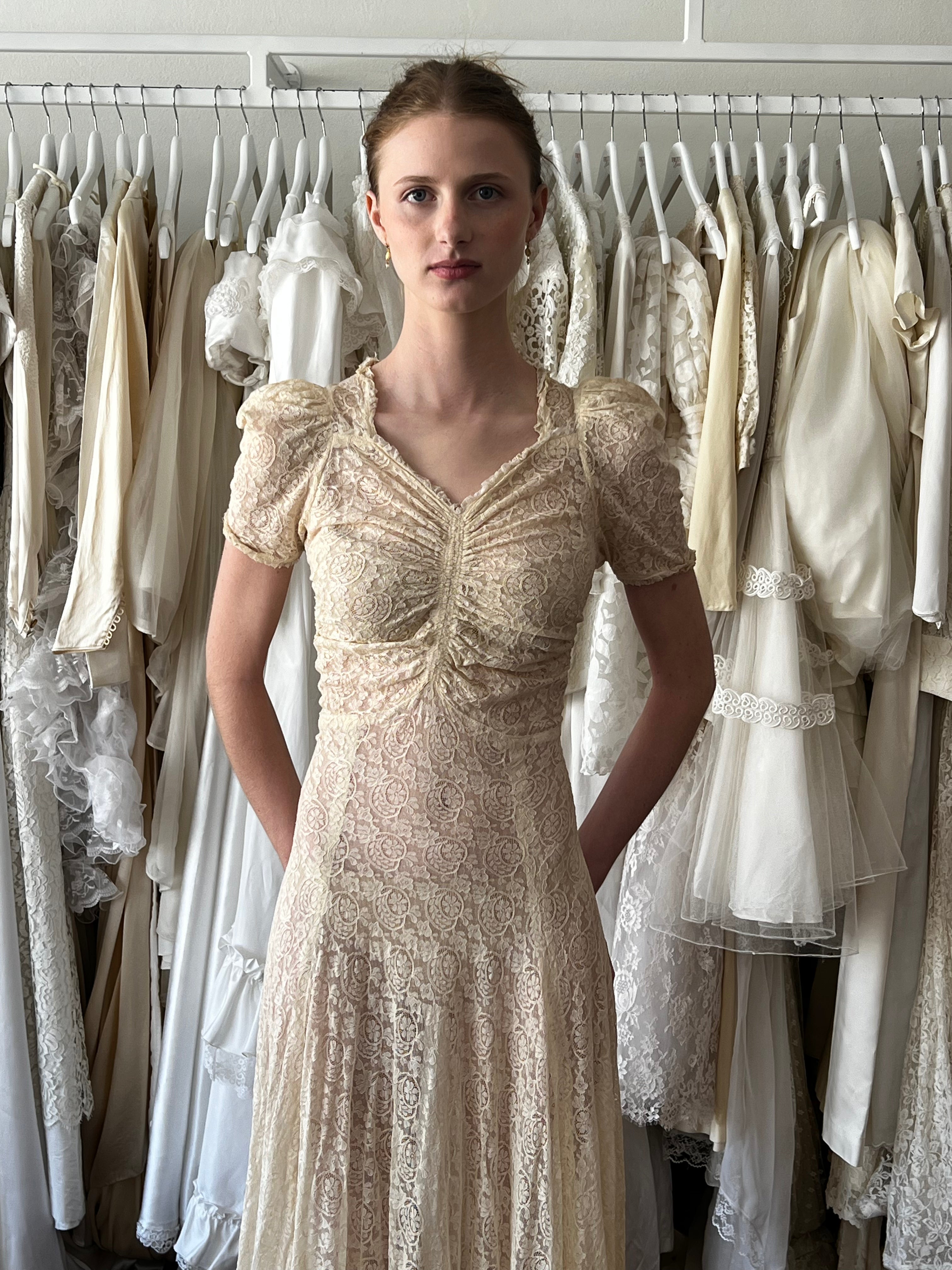 1924 Golden Lace Dress