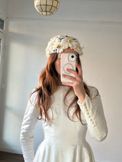 60s Daisy Flower Bridal Hat